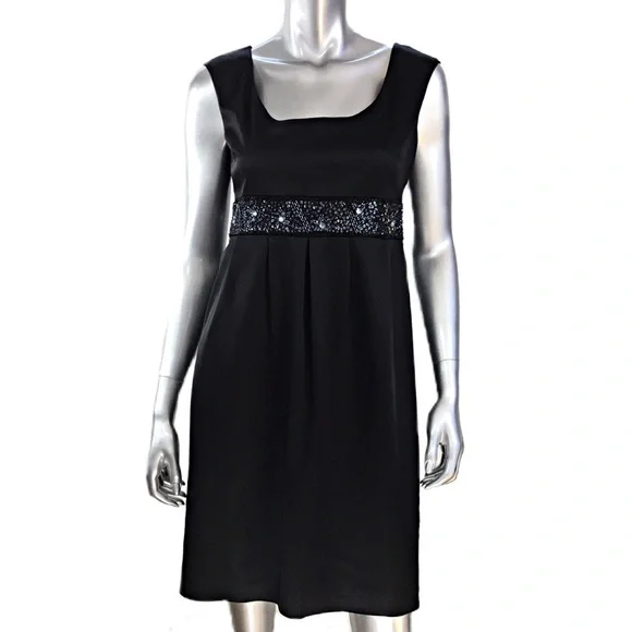 jones new york black cocktail dress NWT $124 JONES NEW YORK BLACK DRESS 12 SLEEVELESS COCKTAIL STRETCHY GOWN